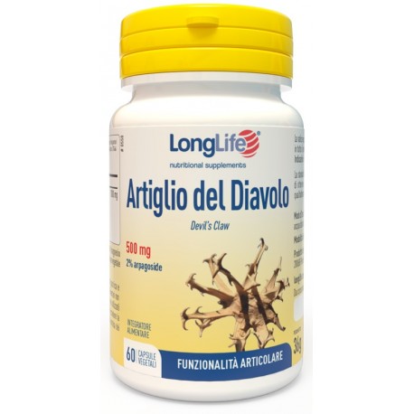 Longlife Artiglio Del Diavolo 2% 500 mg integratore per funzionalità articolare e digestiva 60 capsule