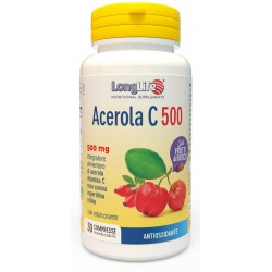 LongLife Acerola C 500 Integratore Antiossidante Gusto Frutti di Bosco 30 compresse