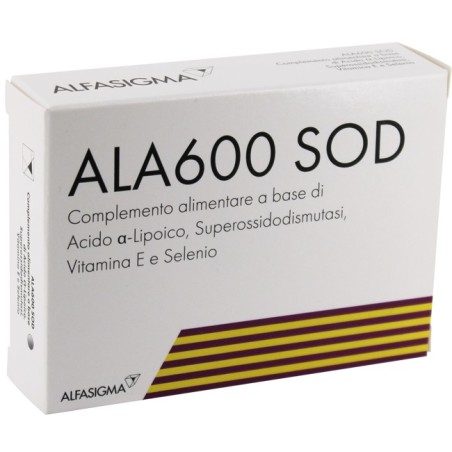 Ala 600 SOD integratore a base di acido alfa-lipoico 20 compresse Ala 600 SOD integratore a base di acido alfa-lipoico 20 compresse