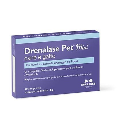 Drenalase Pet Mini integratore drenante per cani e gatti 20 compresse Drenalase Pet Mini integratore drenante per cani e gatti 20 compresse