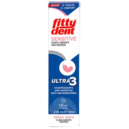 Fittydent Ultra 3 Sensitive Pasta adesiva per protesi con Aloe Vera 40g Fittydent Ultra 3 Sensitive Pasta adesiva per protesi con Aloe Vera 40g