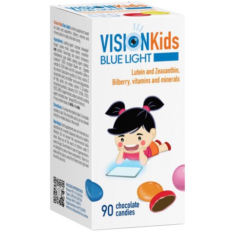 Vision Kids Blue Light integratore per la vista dei bambini 90 confetti ricoperti di cioccolato