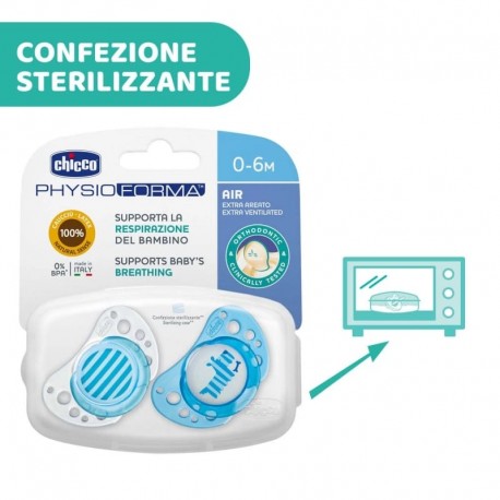 Chicco PhysioForma Air Succhietto per Bambini da 0 a 6 mesi 2 pezzi