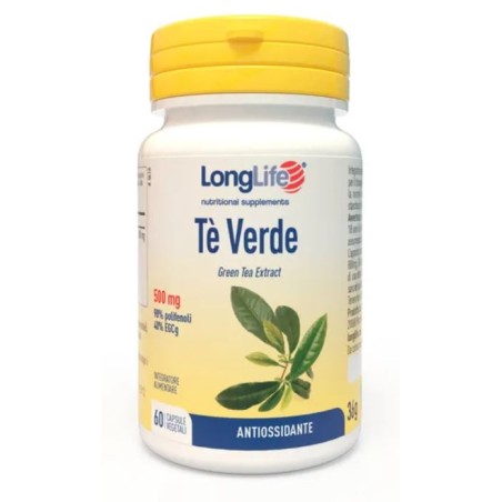 LongLife Tè Verde 500mg Integratore Antiossidante 60 capsule LongLife Tè Verde 500mg Integratore Antiossidante 60 capsule