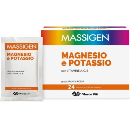 Massigen Magnesio Potassio Integratore Remineralizzante 24 bustine Massigen Magnesio Potassio Integratore Remineralizzante 24 bustine