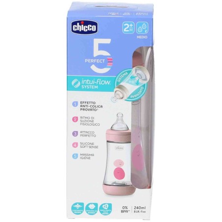 Chicco Perfect 5 Biberon Flusso Medio 240ml Chicco Perfect 5 Biberon Flusso Medio 240ml