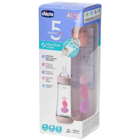 Chicco Perfect 5 Biberon Girl Flusso Veloce 300ml Chicco Perfect 5 Biberon Girl Flusso Veloce 300ml
