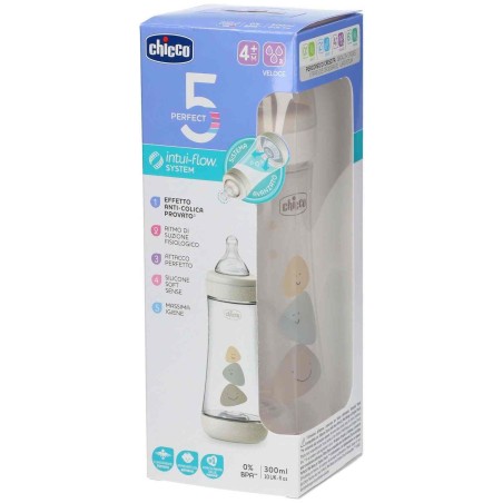 Chicco Perfect 5 Biberon Unisex Flusso Veloce 300ml Chicco Perfect 5 Biberon Unisex Flusso Veloce 300ml