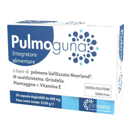 Pulmoguna integratore per benessere delle vie respiratorie 30 capsule Pulmoguna integratore per benessere delle vie respiratorie 30 capsule