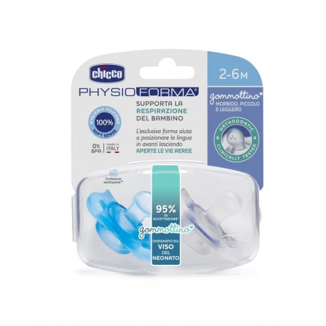Chicco PhysioForma Gommottino Boy in silicone per bambini 2-6 mesi 2 pezzi Chicco PhysioForma Gommottino Boy in silicone per bambini 2-6 mesi 2 pezzi