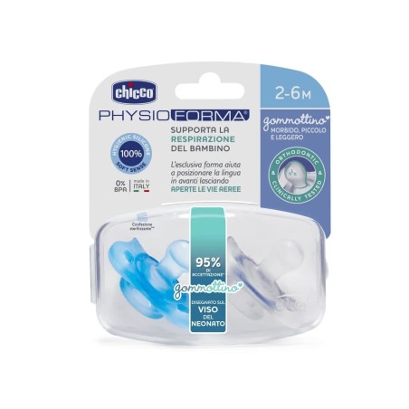 Chicco PhysioForma Gommottino Boy in silicone per bambini 2-6 mesi 2 pezzi Chicco PhysioForma Gommottino Boy in silicone per bambini 2-6 mesi 2 pezzi