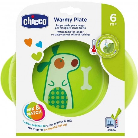 Chicco Piatto Pappacalda Verde mantiene la temperatura a lungo per bambini da 6 mesi