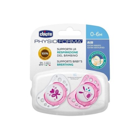 Chicco PhysioForma Air Succhietto per Bambini da 0 a 6 mesi 2 pezzi rosa Chicco PhysioForma Air Succhietto per Bambini da 0 a 6 mesi 2 pezzi rosa