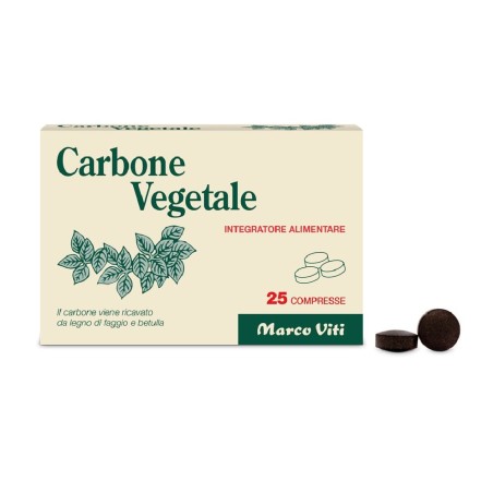 Marco Viti Carbone Vegetale integratore per gonfiore addominale 25 compresse Marco Viti Carbone Vegetale integratore per gonfiore addominale 25 compresse