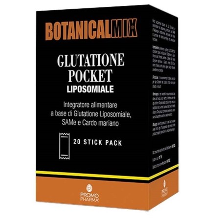 Botanicalmix Glutatione Pocket Liposomiale integratore depurativo 20 stick da 2 g Botanicalmix Glutatione Pocket Liposomiale integratore depurativo 20 stick da 2 g
