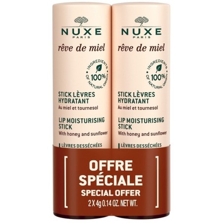 Nuxe Rêve de Miel stick labbra idratante BIPACCO RISPARMIO 2 pezzi Nuxe Rêve de Miel stick labbra idratante BIPACCO RISPARMIO 2 pezzi