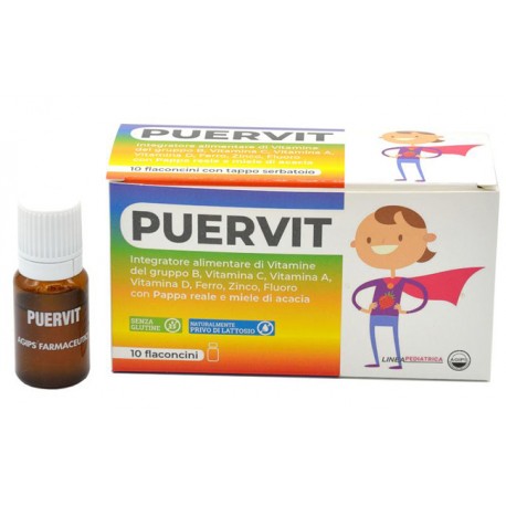 Puervit integratore multivitaminico ricostituente per bambini 10 flaconcini 10 ml