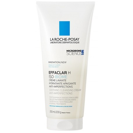La Roche Posay Effaclar H Iso Biome crema detergente viso corpo per secchezza da acne 200 ml
