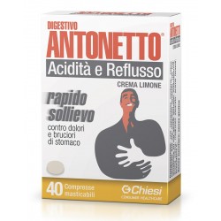 Digestivo Antonetto Acidità e Reflusso Gusto Crema al Limone 40 compresse masticabili