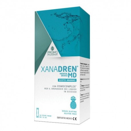Promopharma Xanadren MD per il Drenaggio dei liquidi in eccesso Gusto Ananas 10 stick pack