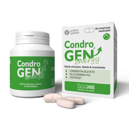 CondroGEN Energy Integratore per Articolazioni di cani sportivi o sovrappeso 60 compresse CondroGEN Energy Integratore per Articolazioni di cani sportivi o sovrappeso 60 compresse