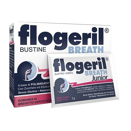 Flogeril Breath Junior integratore per il benessere di naso e gola dei bambini 20 bustine Flogeril Breath Junior integratore per il benessere di naso e gola dei bambini 20 bustine