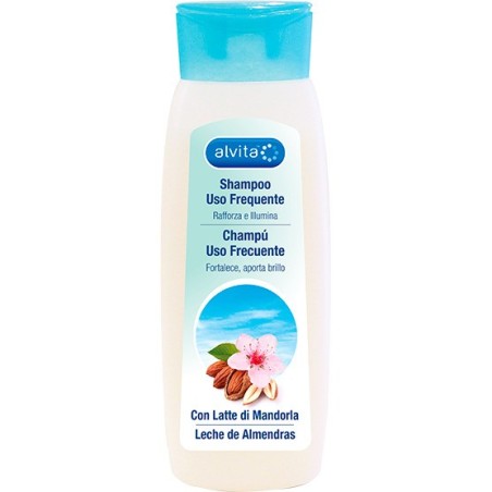 Alvita Shampoo per uso frequente rinforzante con latte di mandorla 300ml Alvita Shampoo per uso frequente rinforzante con latte di mandorla 300ml