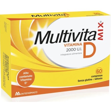 Multivitamix Vitamina D 2000 UI integratore per ossa e sistema immunitario 60 compresse Multivitamix Vitamina D 2000 UI integratore per ossa e sistema immunitario 60 compresse