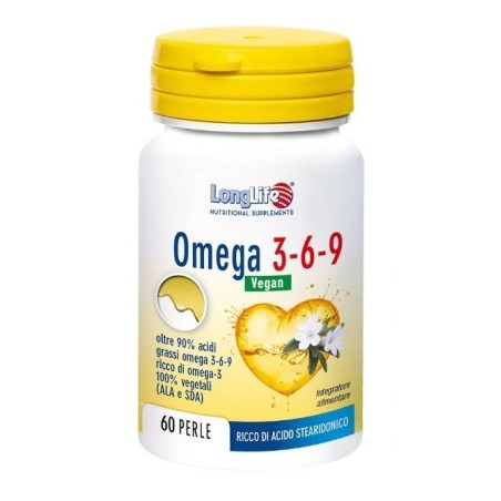 Longlife Omega 369 Vegan per favorire la funzione cardiaca 750 mg 60 perle Longlife Omega 369 Vegan per favorire la funzione cardiaca 750 mg 60 perle