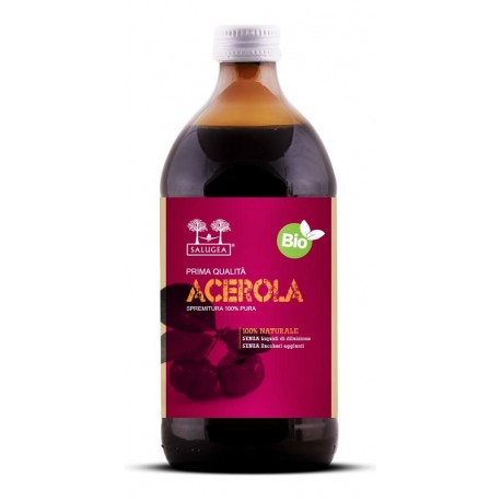 Salugea Succo di Acerola Bio 500 ml - Integratore antiossidante e per il sistema immunitario