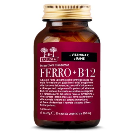 Salugea Ferro + B12 60 capsule - Integratore di ferro e vitamina B12 Salugea Ferro + B12 60 capsule - Integratore di ferro e vitamina B12