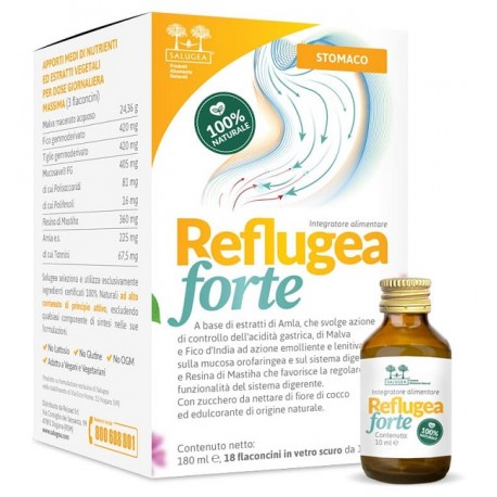 Salugea Reflugea Forte 18 flaconcini 10 ml - Integratore anti acidità gastrica