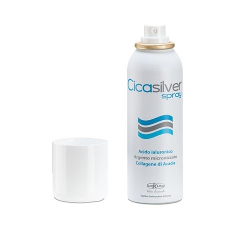 Cicasilver Spray coadiuvante per trattamento delle lesioni cutanee superficiali, croniche e acute 125 ml Cicasilver Spray coadiuvante per trattamento delle lesioni cutanee superficiali, croniche e acute 125 ml