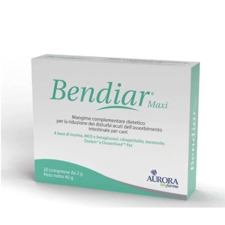 Aurora Biofarma Bendiar Maxi integratore per assorbimento intestinale per cani e gatti 20 compresse Aurora Biofarma Bendiar Maxi integratore per assorbimento intestinale per cani e gatti 20 compresse