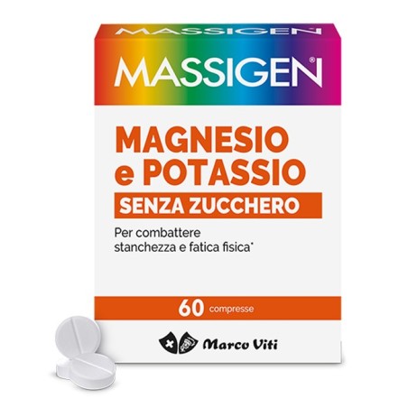 Massigen Magnesio Potassio Senza Zuccheri integratore per sportivi 60 compresse Massigen Magnesio Potassio Senza Zuccheri integratore per sportivi 60 compresse