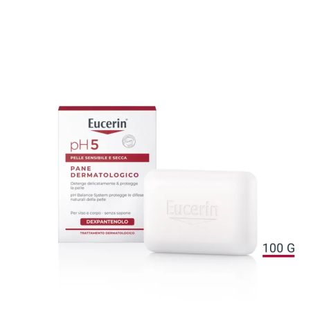 Eucerin pH5 Pane Dermatologico Detergente per viso e corpo 100g Eucerin pH5 Pane Dermatologico Detergente per viso e corpo 100g