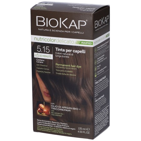 Bios Line Biokap Nutricolor Delicato Rapid 5,15 Castano Cenere Tinta Tubo+flacone 135 ml Bios Line Biokap Nutricolor Delicato Rapid 5,15 Castano Cenere Tinta Tubo+flacone 135 ml