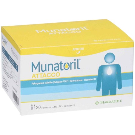 Pharmaluce Munatoril Attacco integratore per il benessere del sistema immunitario 20 flaconcini Pharmaluce Munatoril Attacco integratore per il benessere del sistema immunitario 20 flaconcini