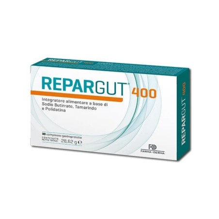 Farma-derma Repargut 400 integratore per transito intestinale 30 compresse Farma-derma Repargut 400 integratore per transito intestinale 30 compresse