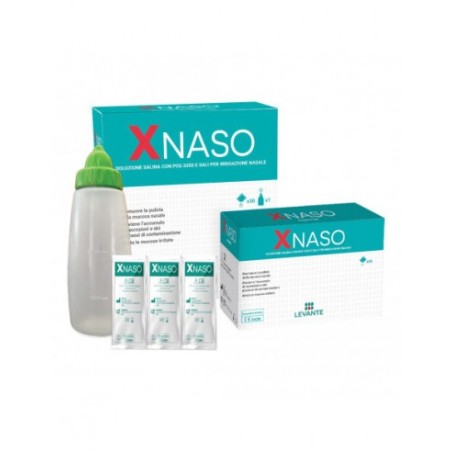 Xnaso soluzione salina con Peg 3350 e sali per irrigazione nasale 30 bustine + 1 erogatore Xnaso soluzione salina con Peg 3350 e sali per irrigazione nasale 30 bustine + 1 erogatore