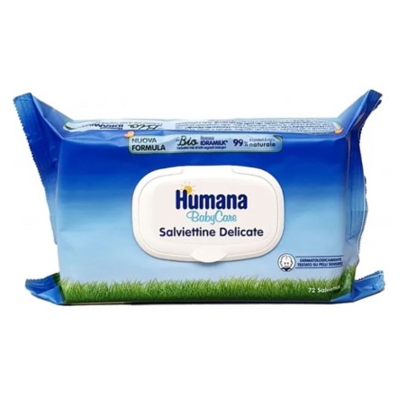 Humana Baby Care salviettine delicate per l'igiene e il cambio dei bambini 72 pezzi Humana Baby Care salviettine delicate per l'igiene e il cambio dei bambini 72 pezzi