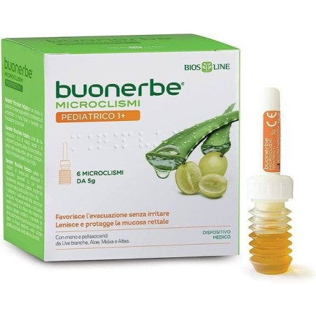 Bios Line Buonerbe Microclismi Pediatrico 1+ Lassativo per Bambini 6 pezzi Bios Line Buonerbe Microclismi Pediatrico 1+ Lassativo per Bambini 6 pezzi