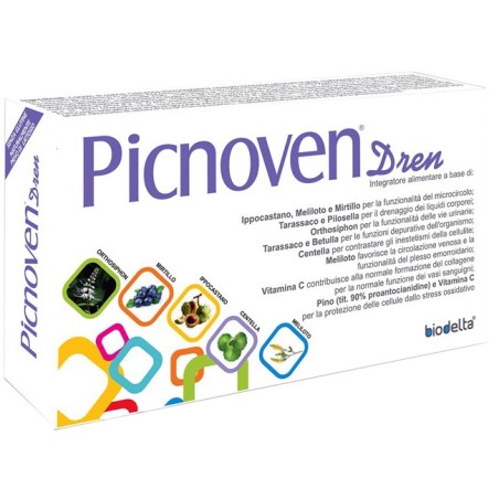 Biodelta Picnoven Dren integratore drenante per benessere del microcircolo 100 compresse 62 g Biodelta Picnoven Dren integratore drenante per benessere del microcircolo 100 compresse 62 g