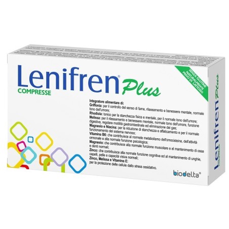 Biodelta Lenifren Plus integratore per rilassamento e controllo della fame 30 compresse Biodelta Lenifren Plus integratore per rilassamento e controllo della fame 30 compresse