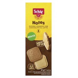 Schar Notes Biscotto wafer senza glutine ripieno di latte e cioccolato  81 g