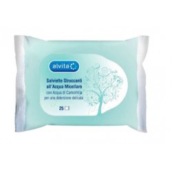 Alvita Salviettine struccanti all'acqua micellare delicata per viso e occhi 25 pezzi