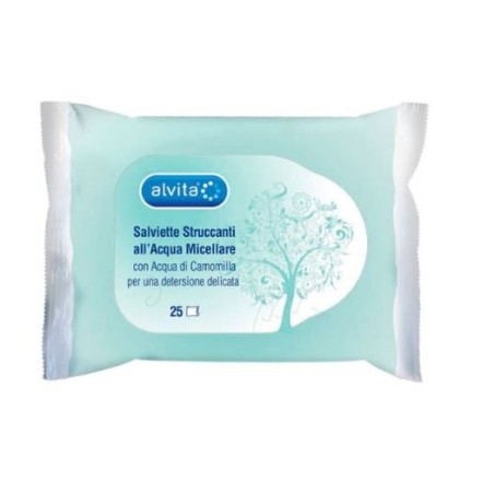 Alvita Salviettine struccanti all'acqua micellare delicata per viso e occhi 25 pezzi Alvita Salviettine struccanti all'acqua micellare delicata per viso e occhi 25 pezzi