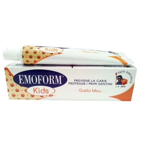 Emoform Kids dentifricio per bambini con fluoro gusto mou 50 ml Emoform Kids dentifricio per bambini con fluoro gusto mou 50 ml
