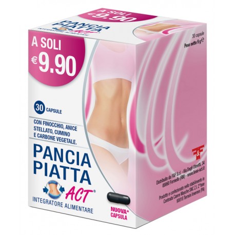 Pancia Piatta Act integratore per eliminazione di gas intestinali 30 capsule