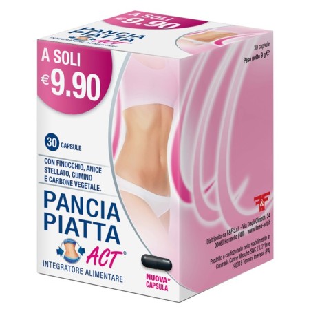 Pancia Piatta Act integratore per eliminazione di gas intestinali 30 capsule Pancia Piatta Act integratore per eliminazione di gas intestinali 30 capsule